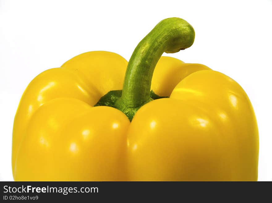 Yellow pepper isolated on white background