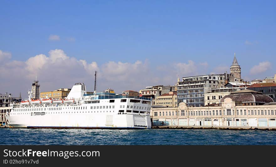 A view of Galata, istanbul, turkey. Galata tower is a historical place.