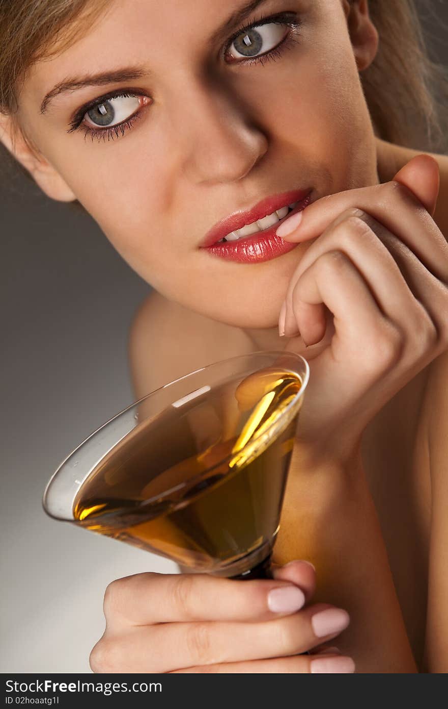 Woman With Glass Of Cocktail