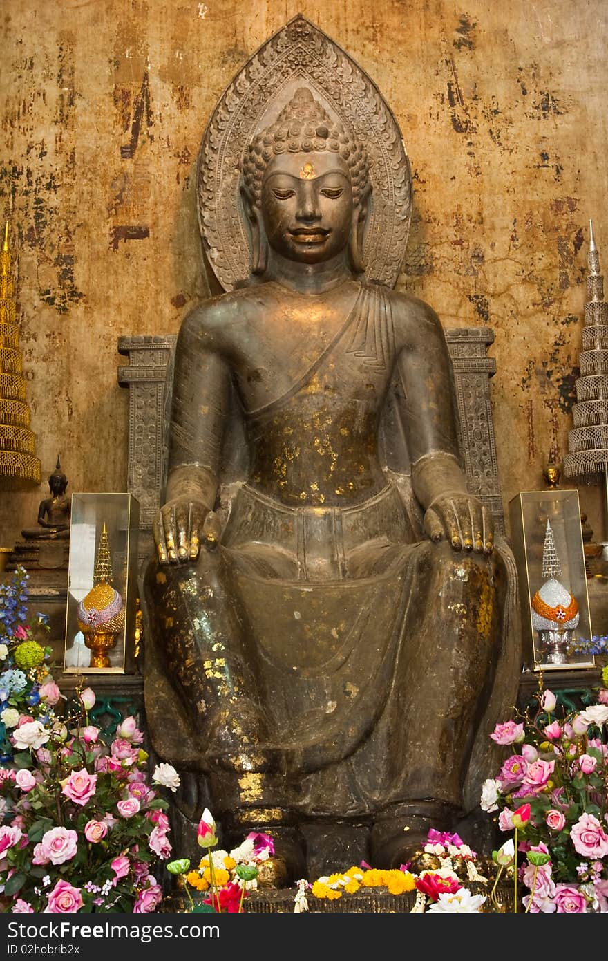 The Buddha of Wat Hna Phra Maru, Ayutthaya, Thailand