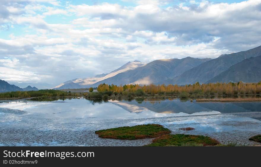 Scenery of mountains and lakes in Tibet. Scenery of mountains and lakes in Tibet