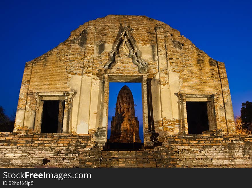 Ruin of Wat Ratburana, Ayutthaya, Thailand