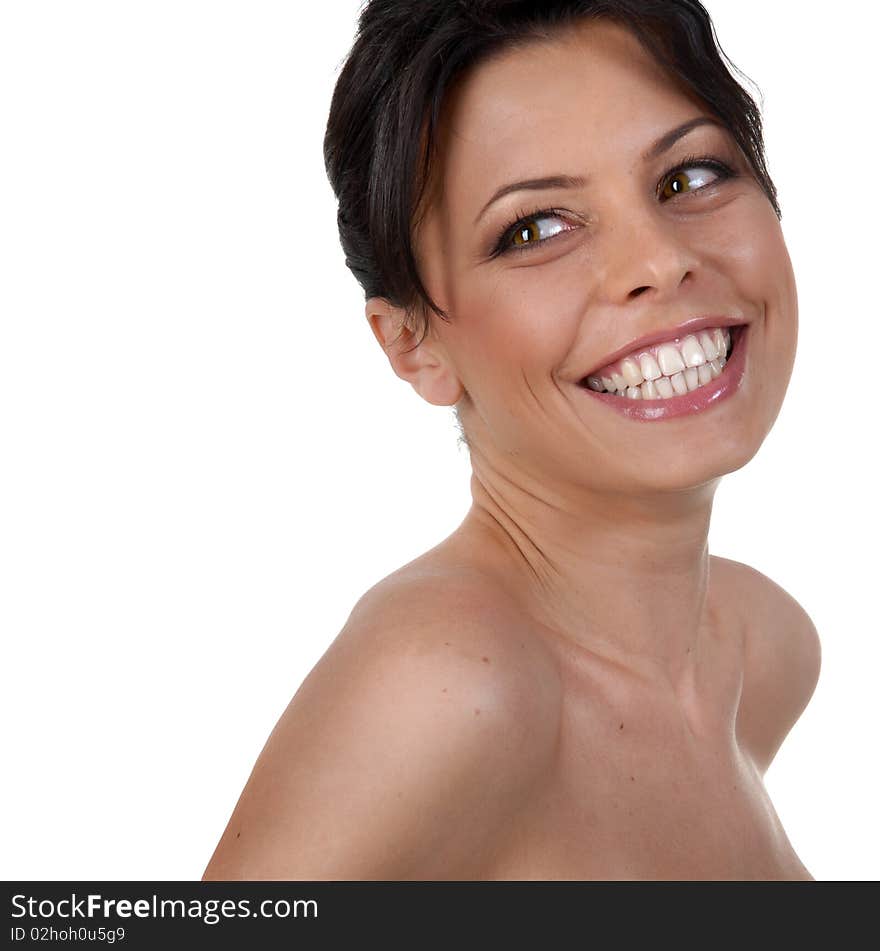 Portrait of young beautiful smiling woman