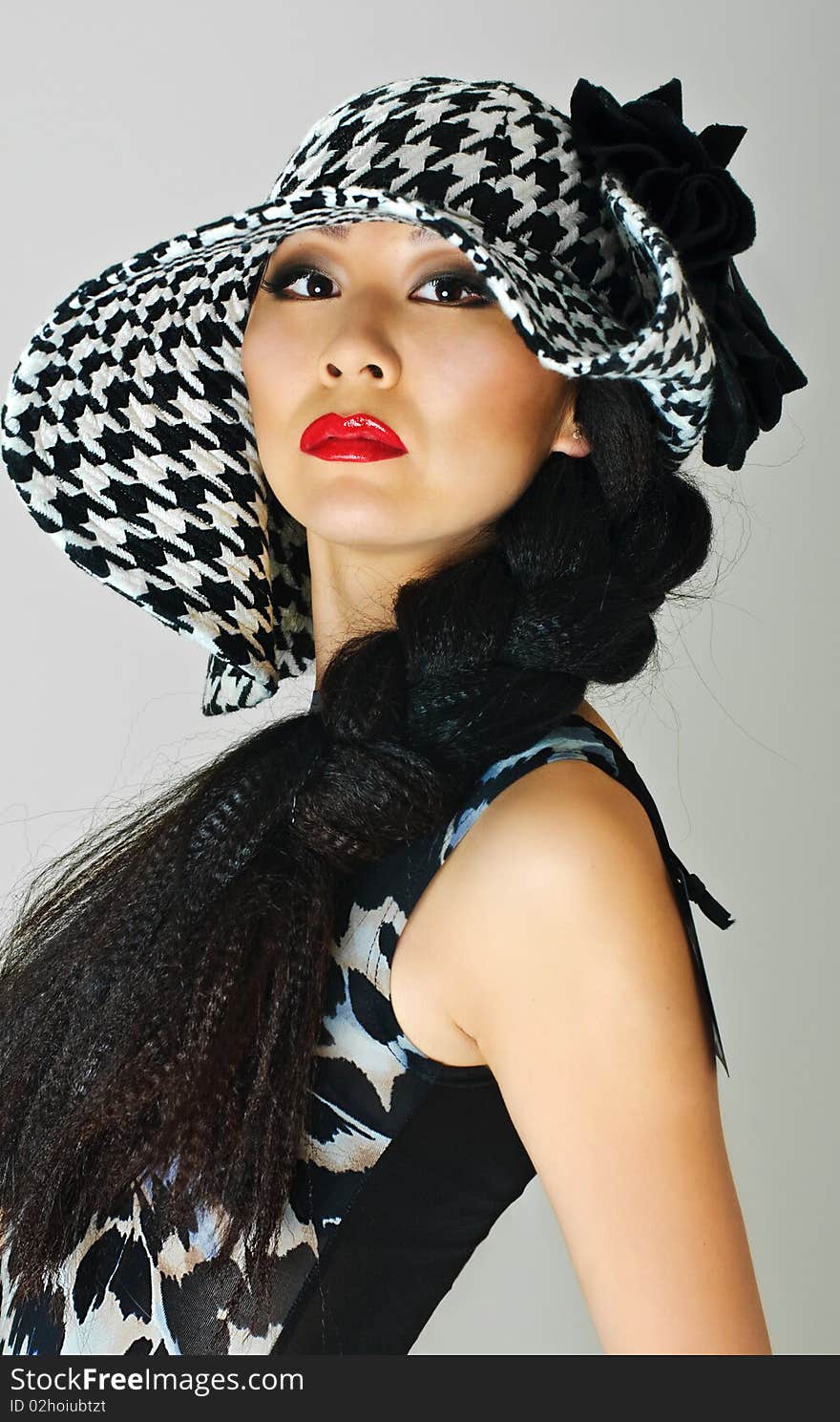 Close up portrait of girl in hat