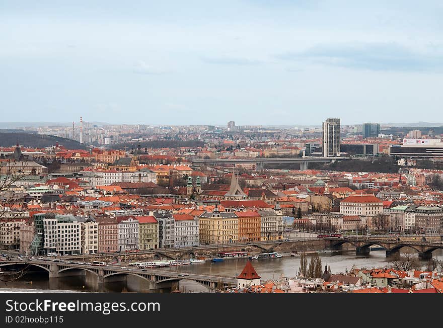 The skyline of Prague, Czech Republic