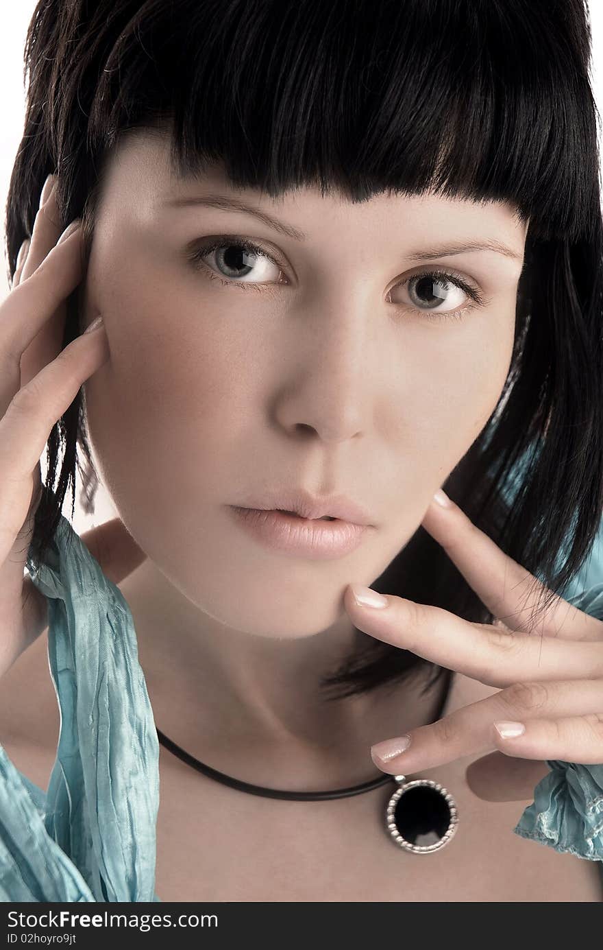 Portrait of young lady in studio. Portrait of young lady in studio