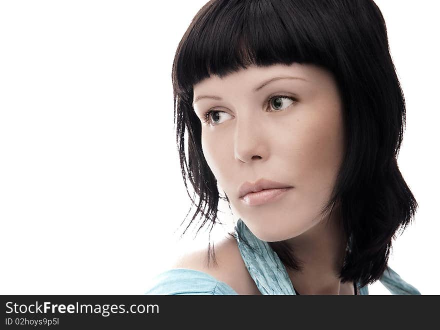 Beauty lady on white background