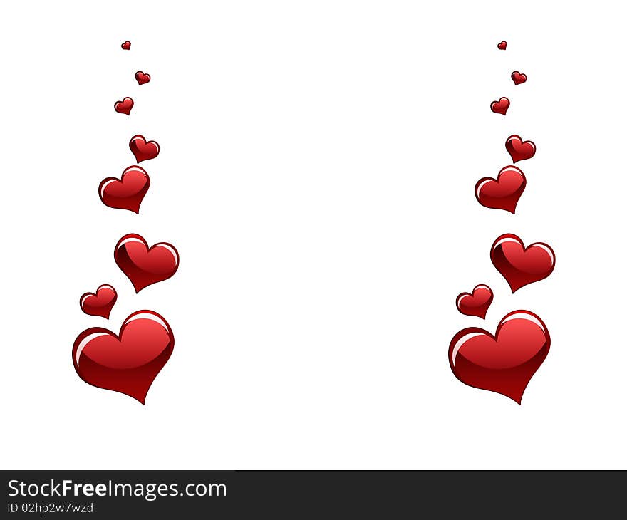 Various size heart shapes on white background. Various size heart shapes on white background