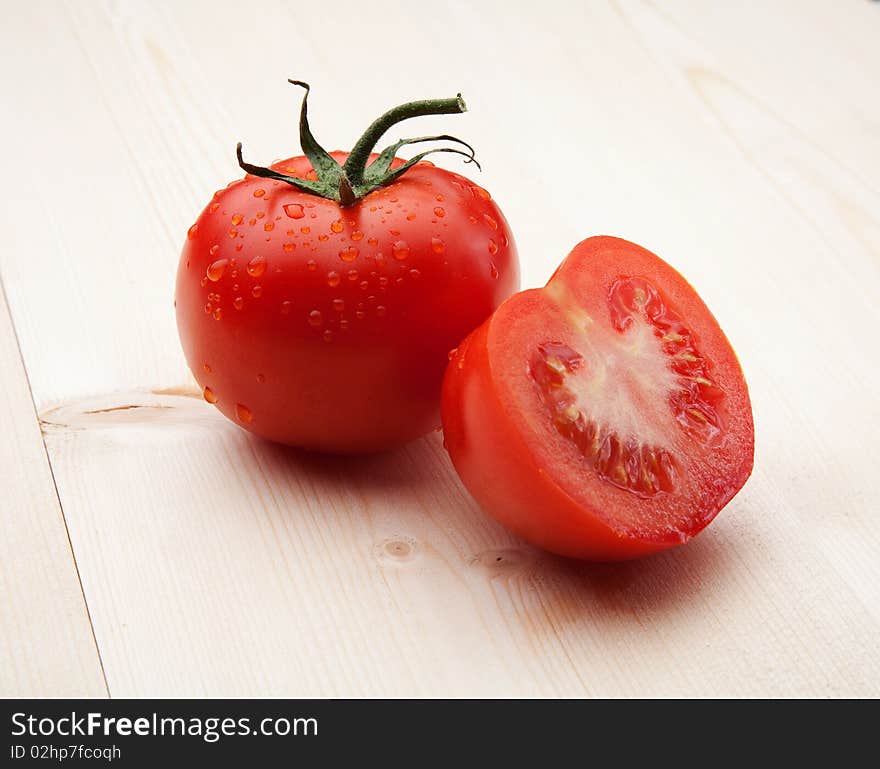 Group of sliced red tomatoes. Group of sliced red tomatoes