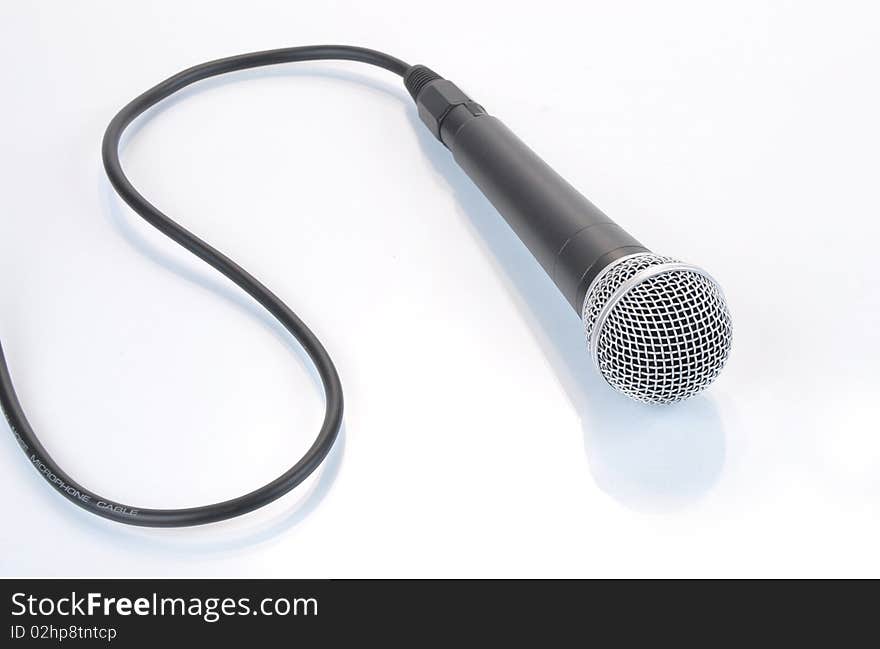 Picture of microphone on a grey background