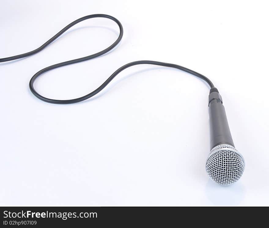 Picture of microphone on a grey background