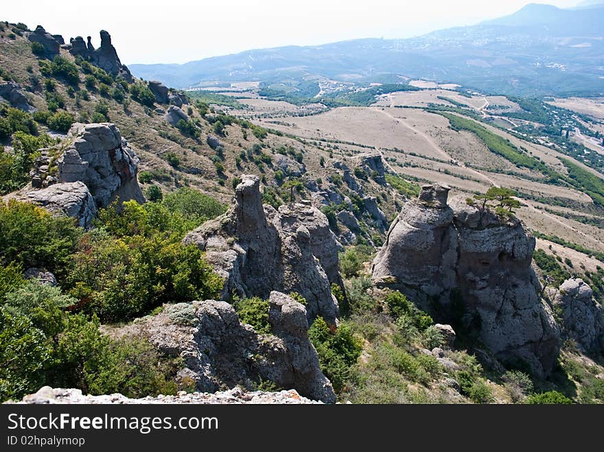 View of mountains hills in Crimia, Ukraine