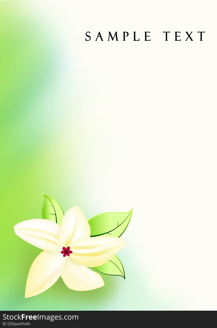 Illustration of abstract background with a flower and smooth lines