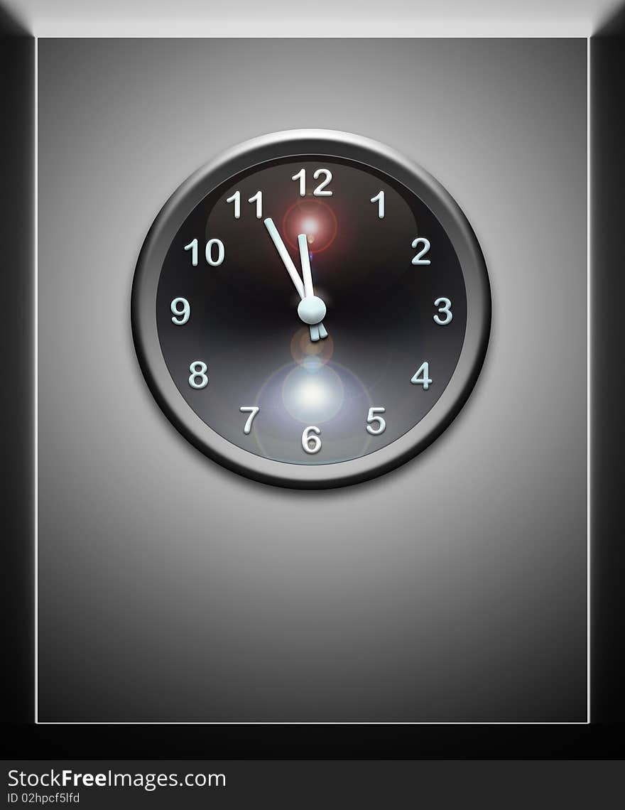 Elegant chrome clock showing timeout. Elegant chrome clock showing timeout