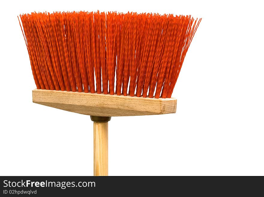 Beautiful red mop on a white background