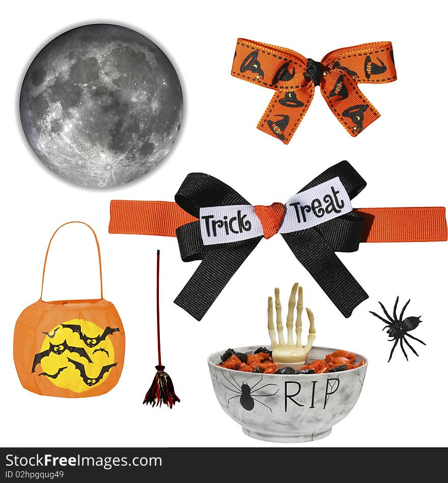 Halloween elements isolated on white background in vector format. Halloween elements isolated on white background in vector format