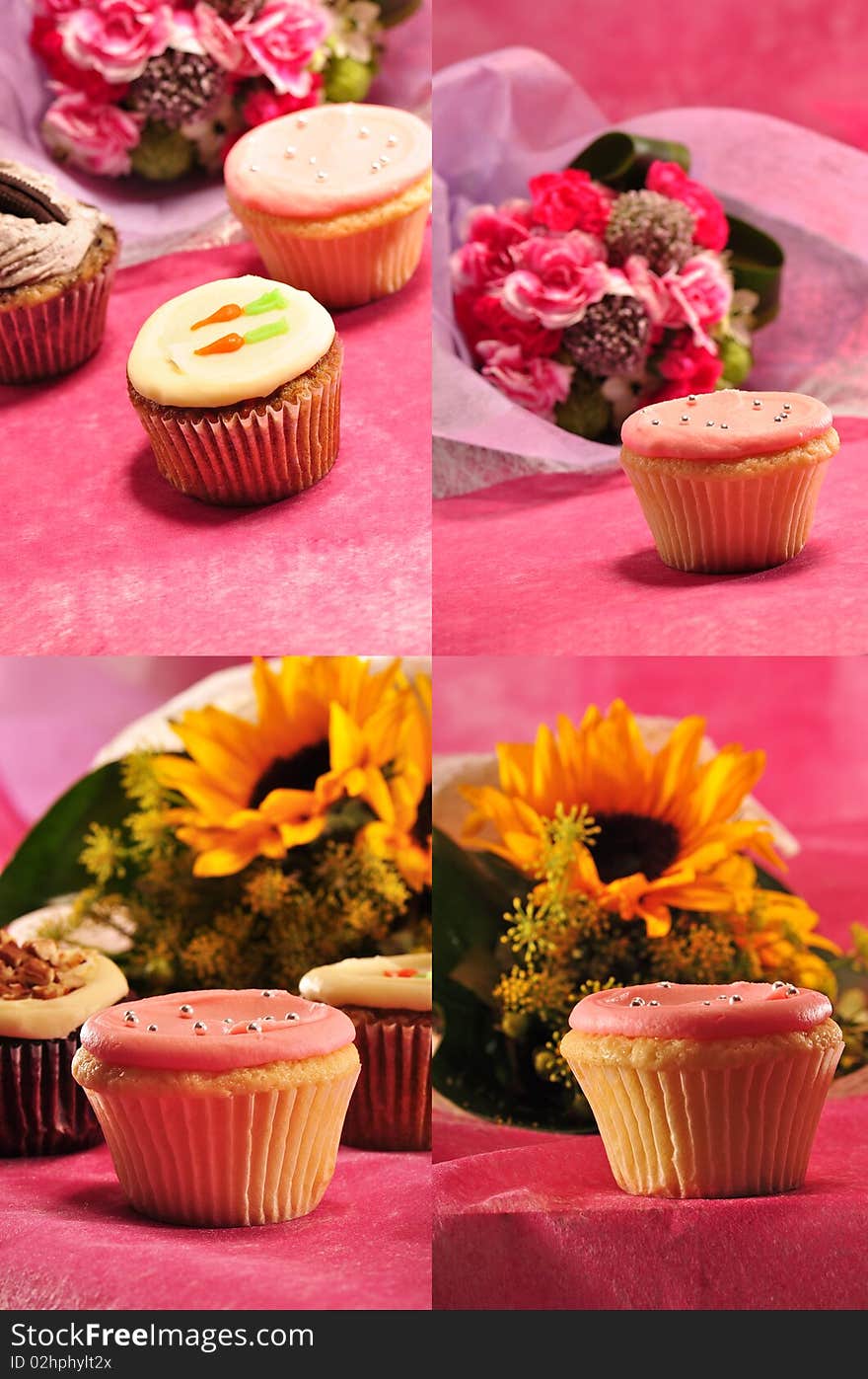 Pictures of a series of cupcakes. useful for thise starting business or in the pastry business. Pictures of a series of cupcakes. useful for thise starting business or in the pastry business