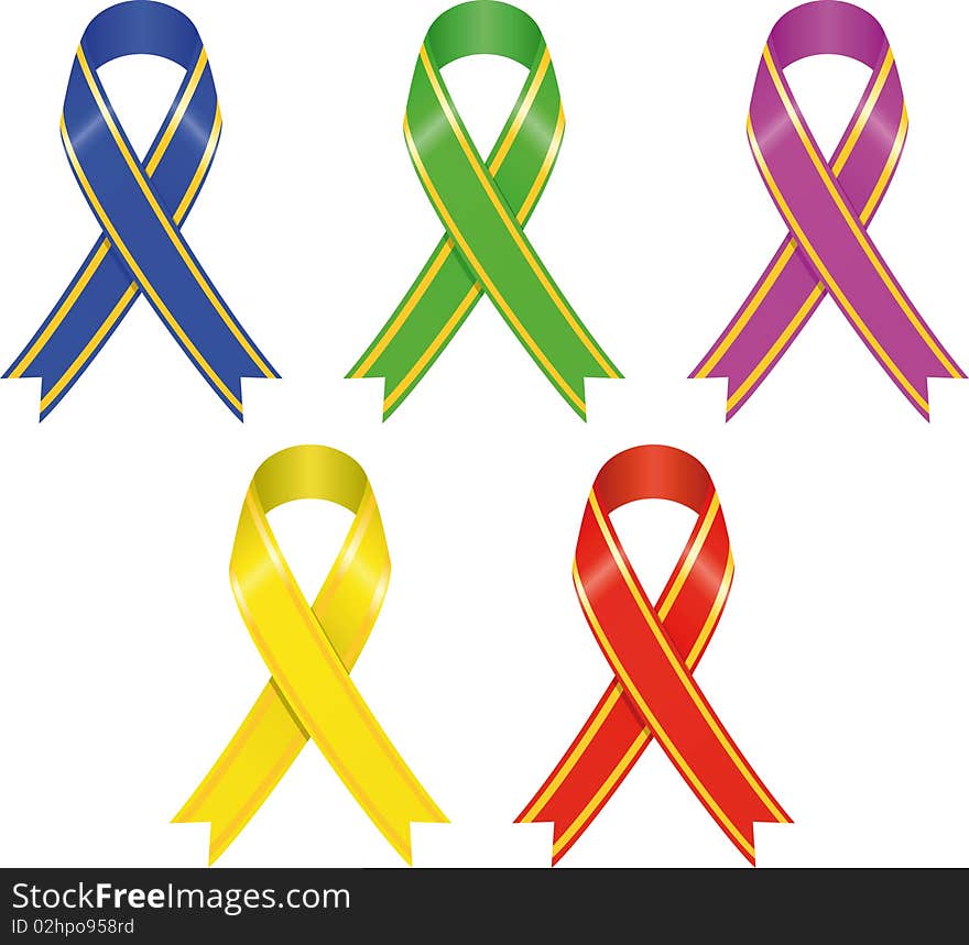 Set Of Color Ribbons