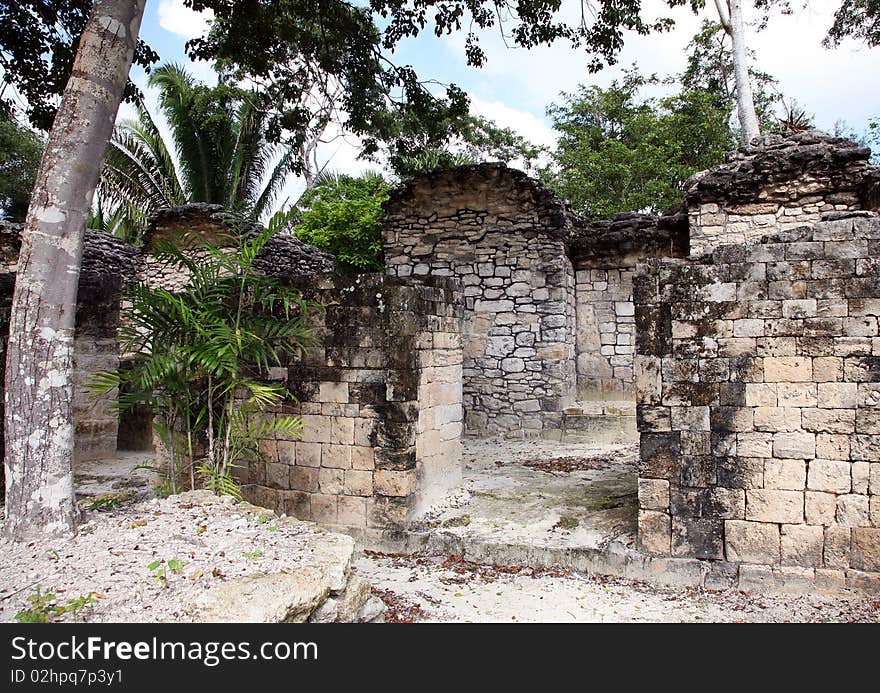 Entrance to the holiest part of the Mayan temple at the Kohunlich ruins in Mexico. Entrance to the holiest part of the Mayan temple at the Kohunlich ruins in Mexico.