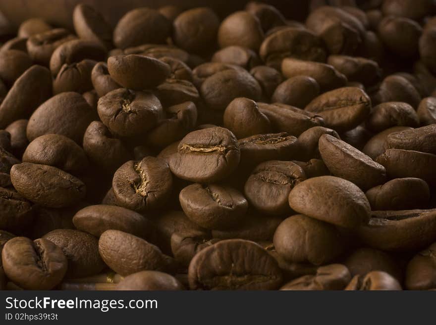 Coffee Beans. Macro.