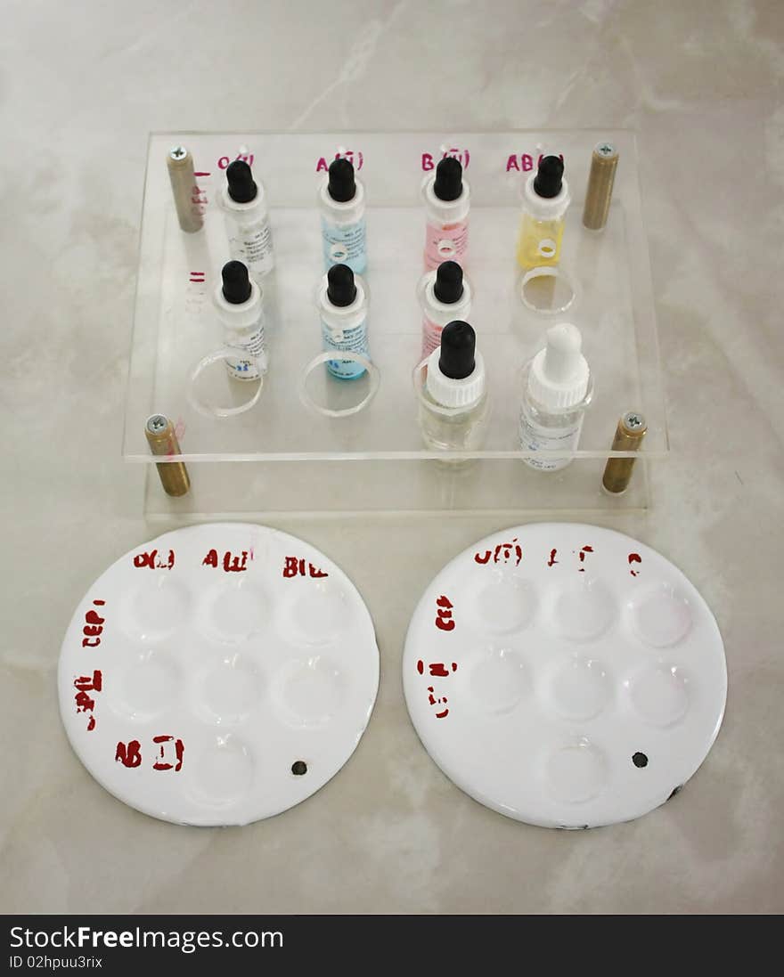 Medical kit for determining the blood group. Medical kit for determining the blood group