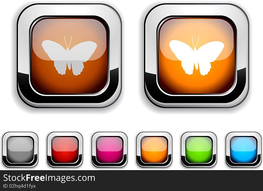 Butterfly realistic icons. Empty buttons included. Butterfly realistic icons. Empty buttons included.