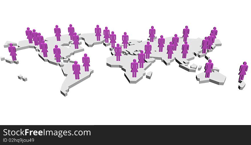 Womans in the world Business illustration. Womans in the world Business illustration