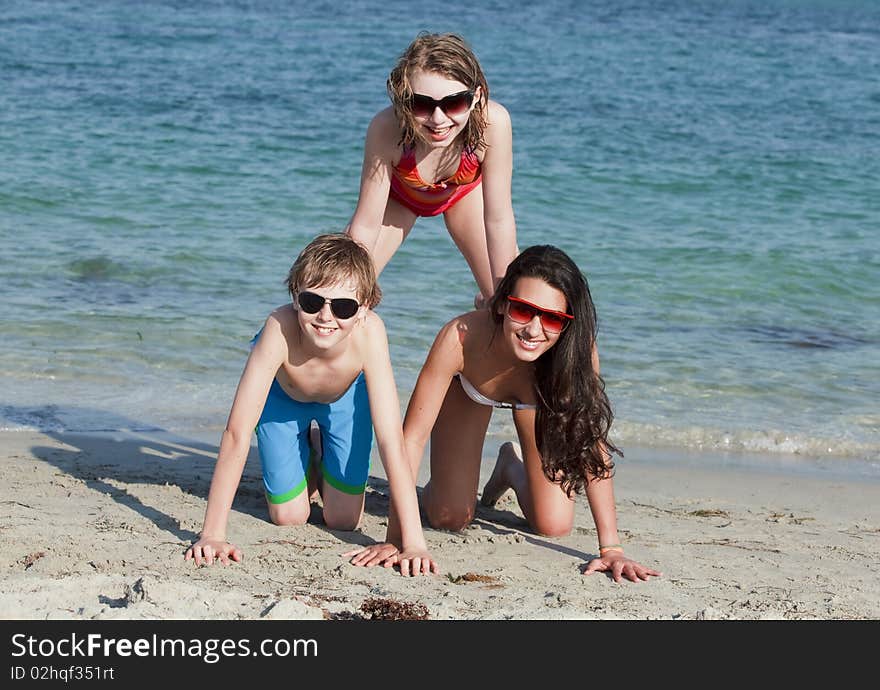 Teenagers having Fun at the Beach