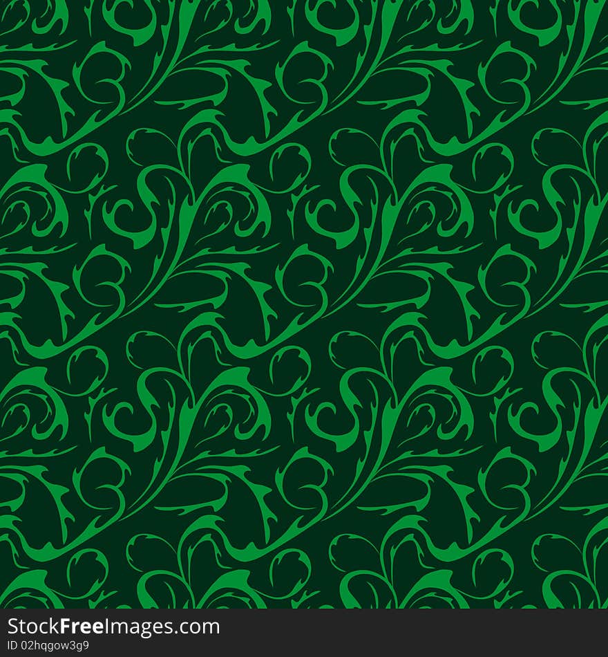 Seamless background of green plants