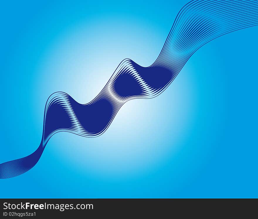 Abstract background with a blue ribbon