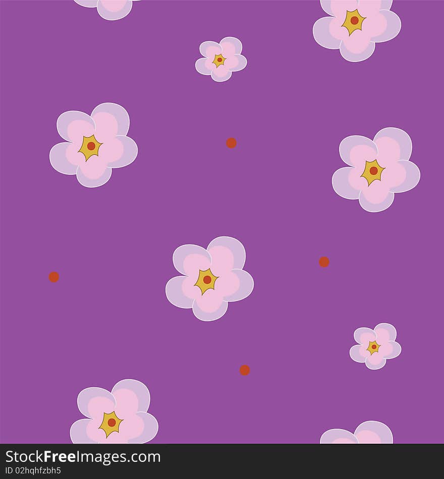 Violet seamless pattern with  flower