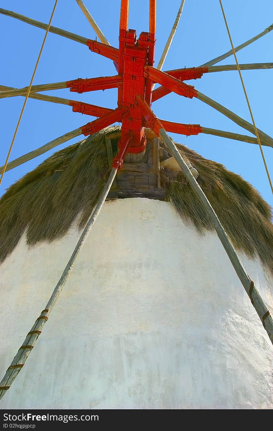 Close up of a Mykonos Windmill on the Greek Island of Mykonos. Close up of a Mykonos Windmill on the Greek Island of Mykonos