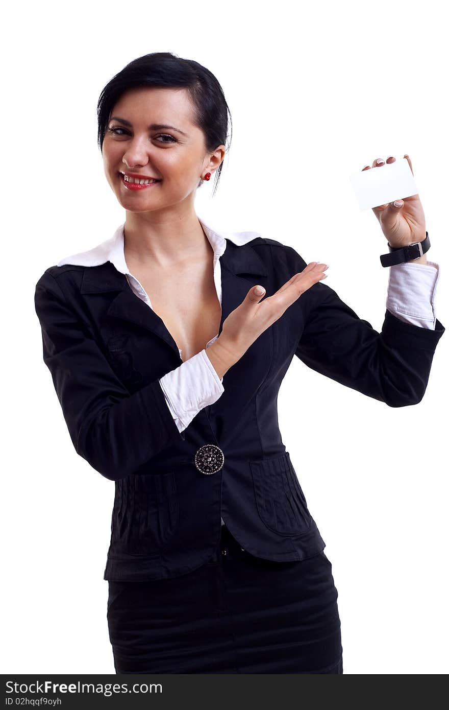 Businesswoman Presenting Card