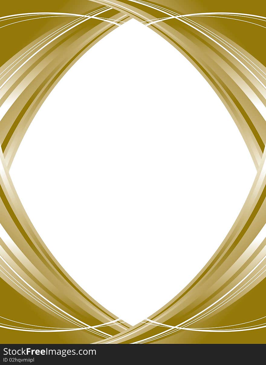 Gold abstract background, white inside