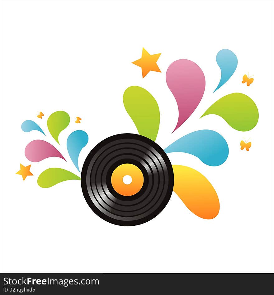 Colorful vinyl record background