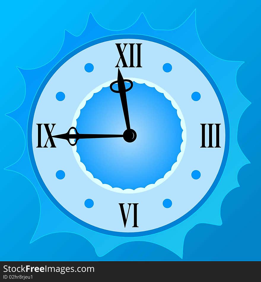 Vector colored illustration of clock