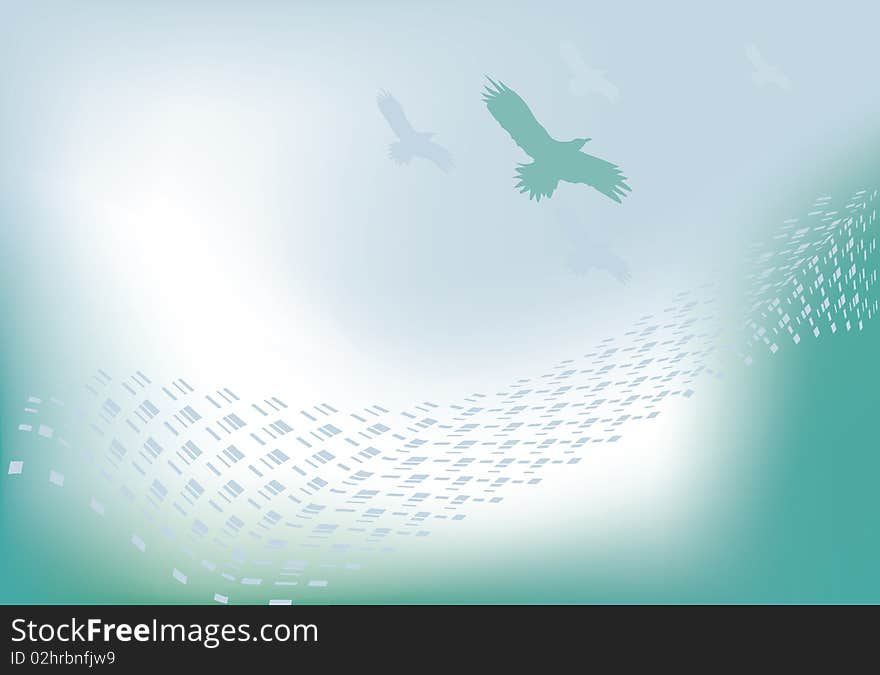 Bird,eagle silhouette flying in blue background. Bird,eagle silhouette flying in blue background