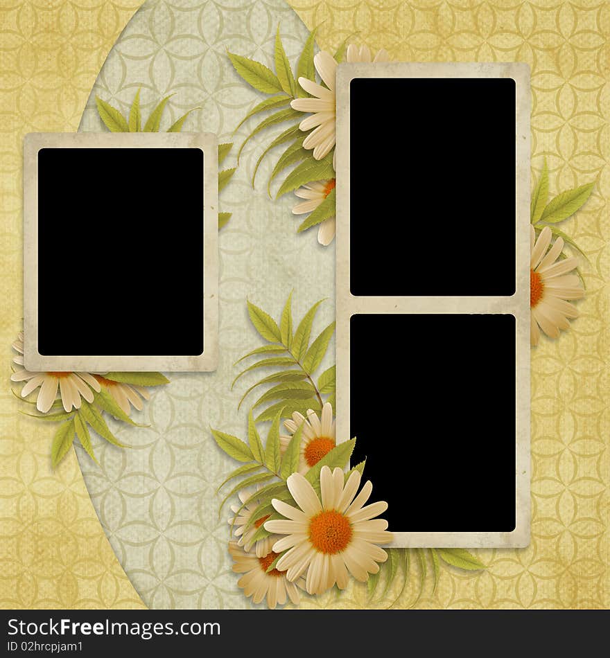 Card for the holiday  with flowers on the abstract background