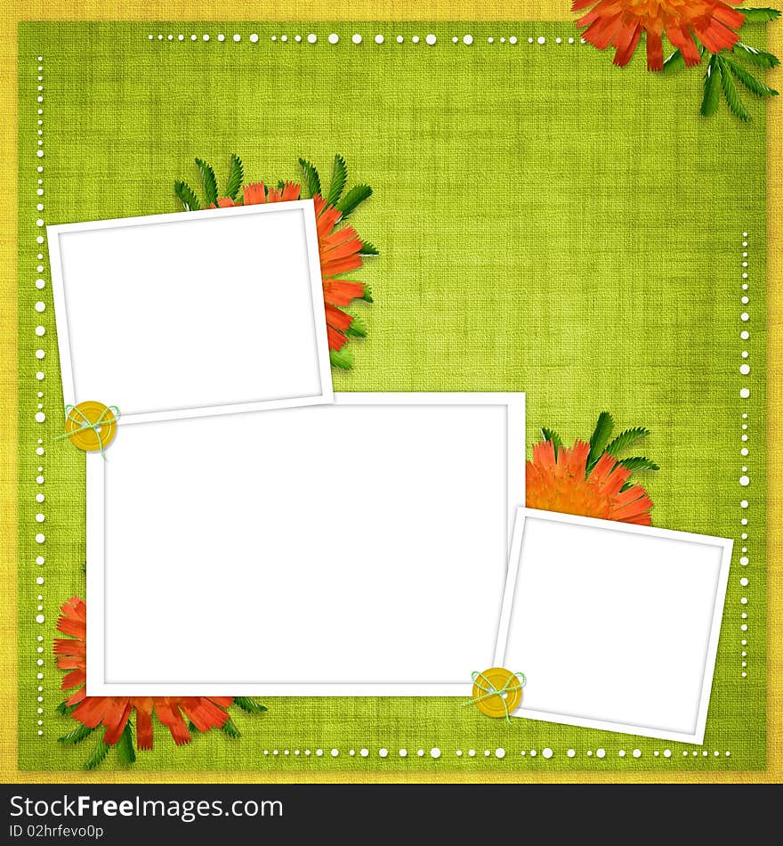 Card for the holiday with flowers on the abstract background. Card for the holiday with flowers on the abstract background