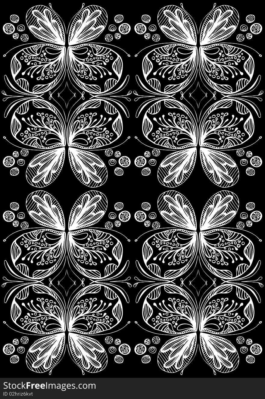 Floral drawings for wallpaper design. Floral drawings for wallpaper design