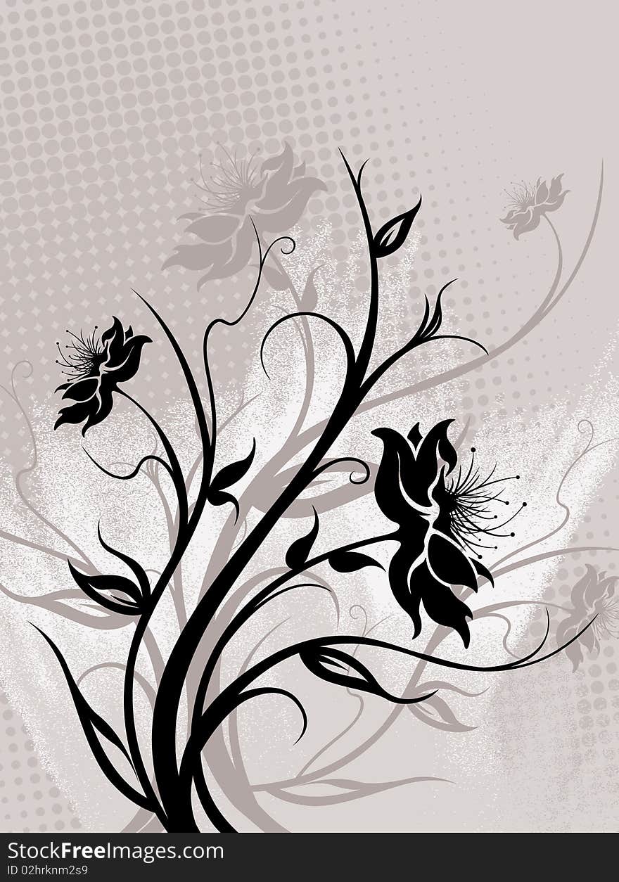 An abstract floral themed background. An abstract floral themed background