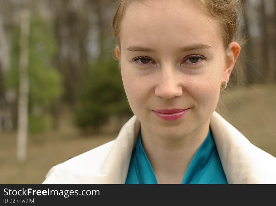 Girl in a park, portrait. Girl in a park, portrait