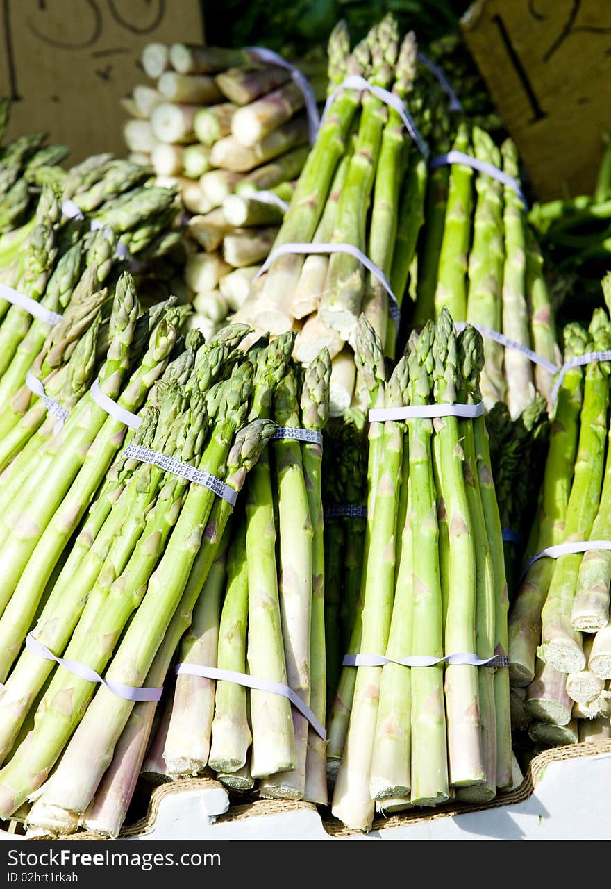 Street market (green asparagus), China Town, New York City, USA