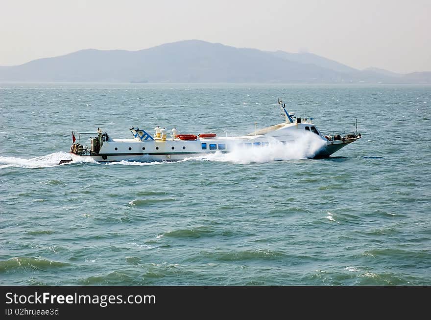 Fast Ferry sailing in the ocean