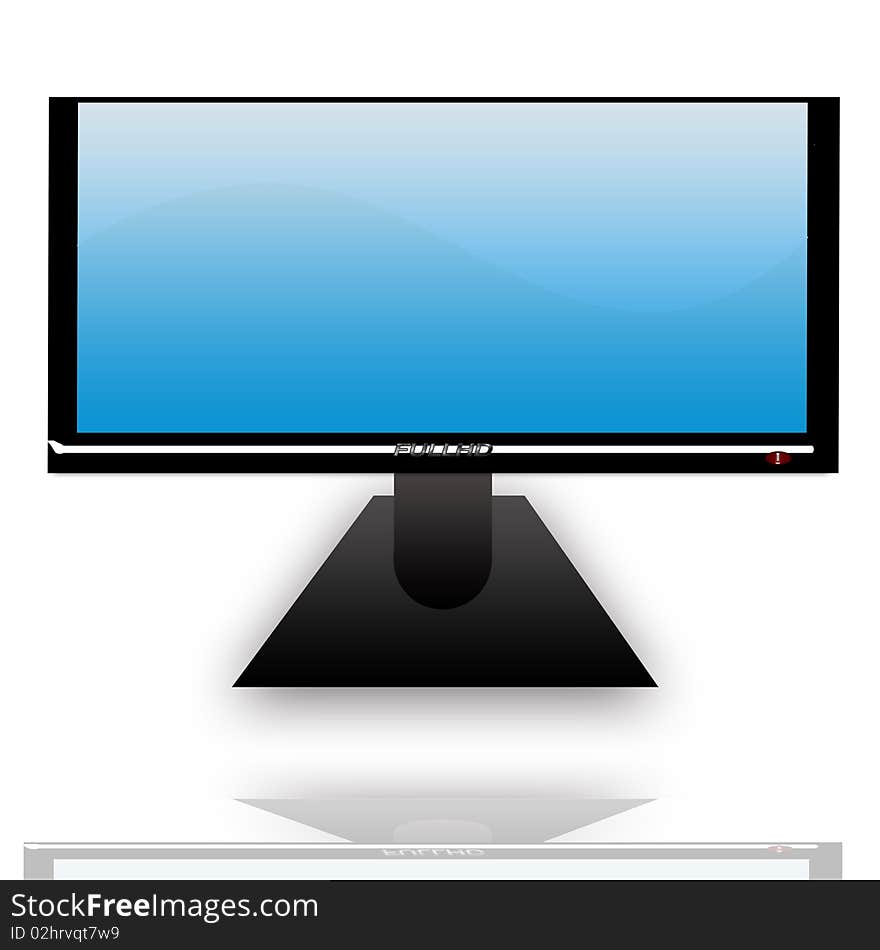 Illustration of lcd tv with shadow