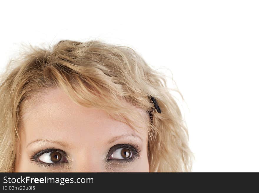 Eyes of blond woman