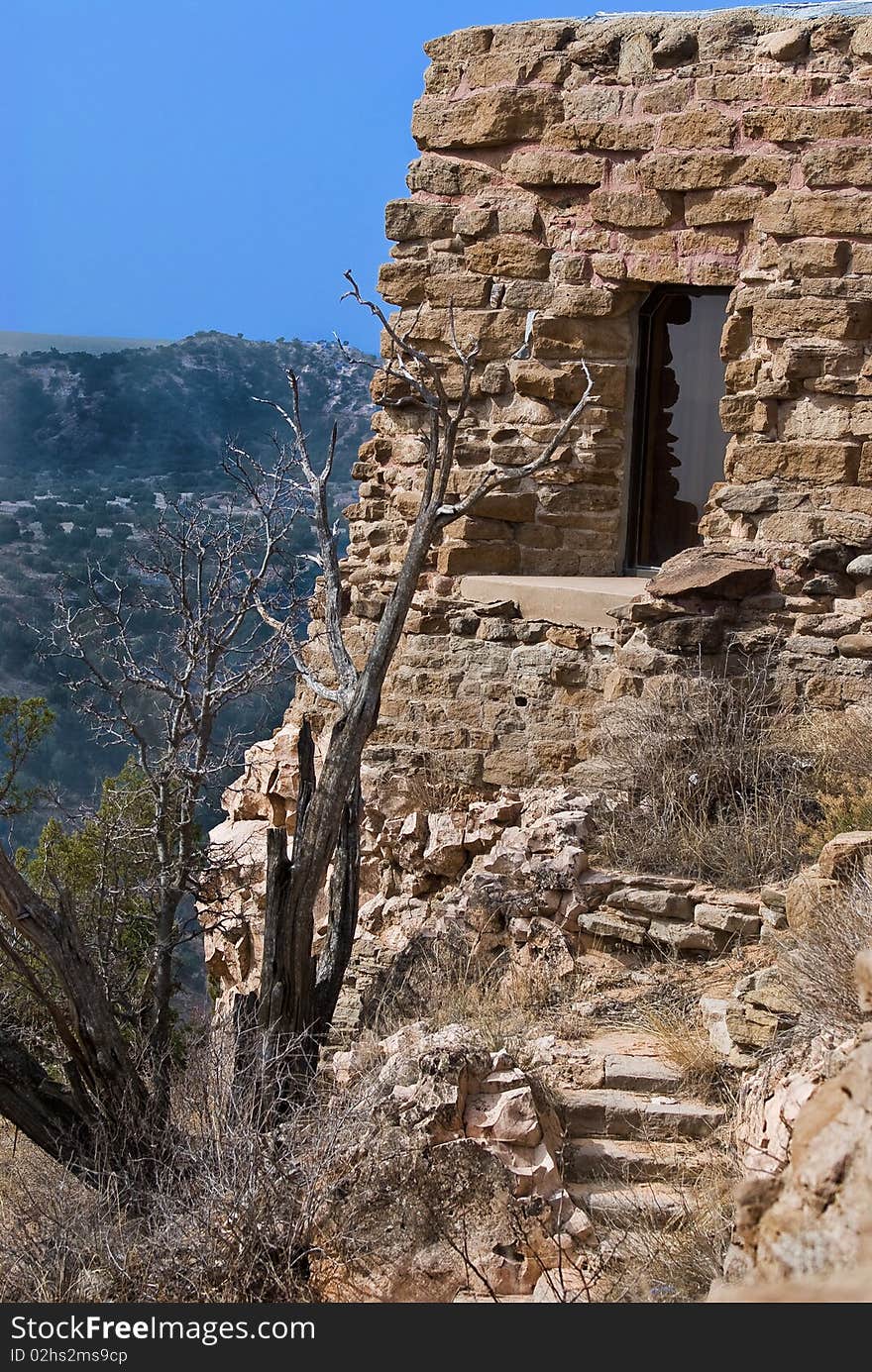 Brick building in the canyon