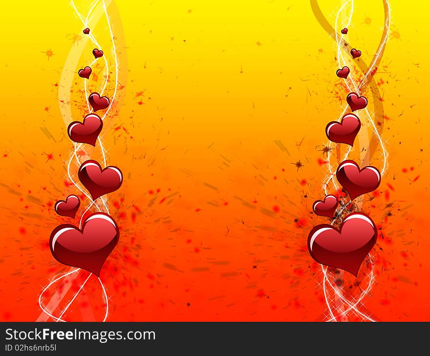 Various size heart shapes on grunge background. Various size heart shapes on grunge background