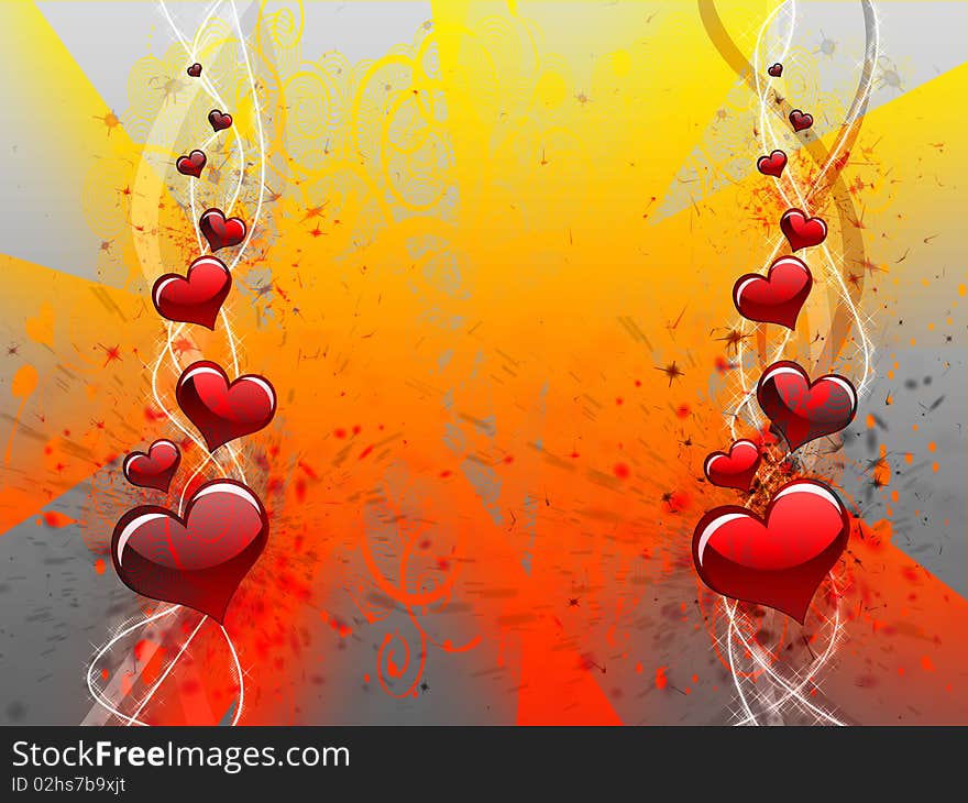 Various size heart shapes on grunge background. Various size heart shapes on grunge background