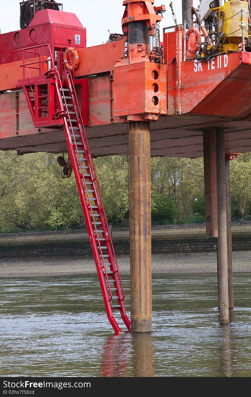 Dredger In The River Thames